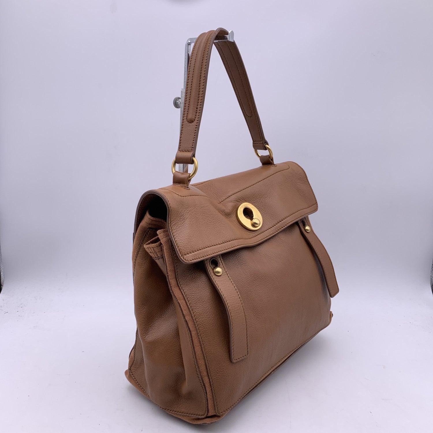 Yves Saint Laurent Tan Leather Muse 2 Two Satchel Handbag Bag 3