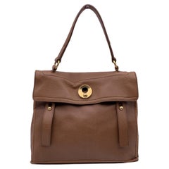 Yves Saint Laurent Tan Leather Muse 2 Two Satchel Handbag Bag