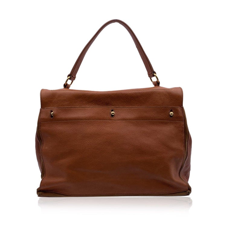 Yves Saint Laurent Tan Leather Suede Muse 2 Two Satchel Bag Handbag For  Sale at 1stDibs