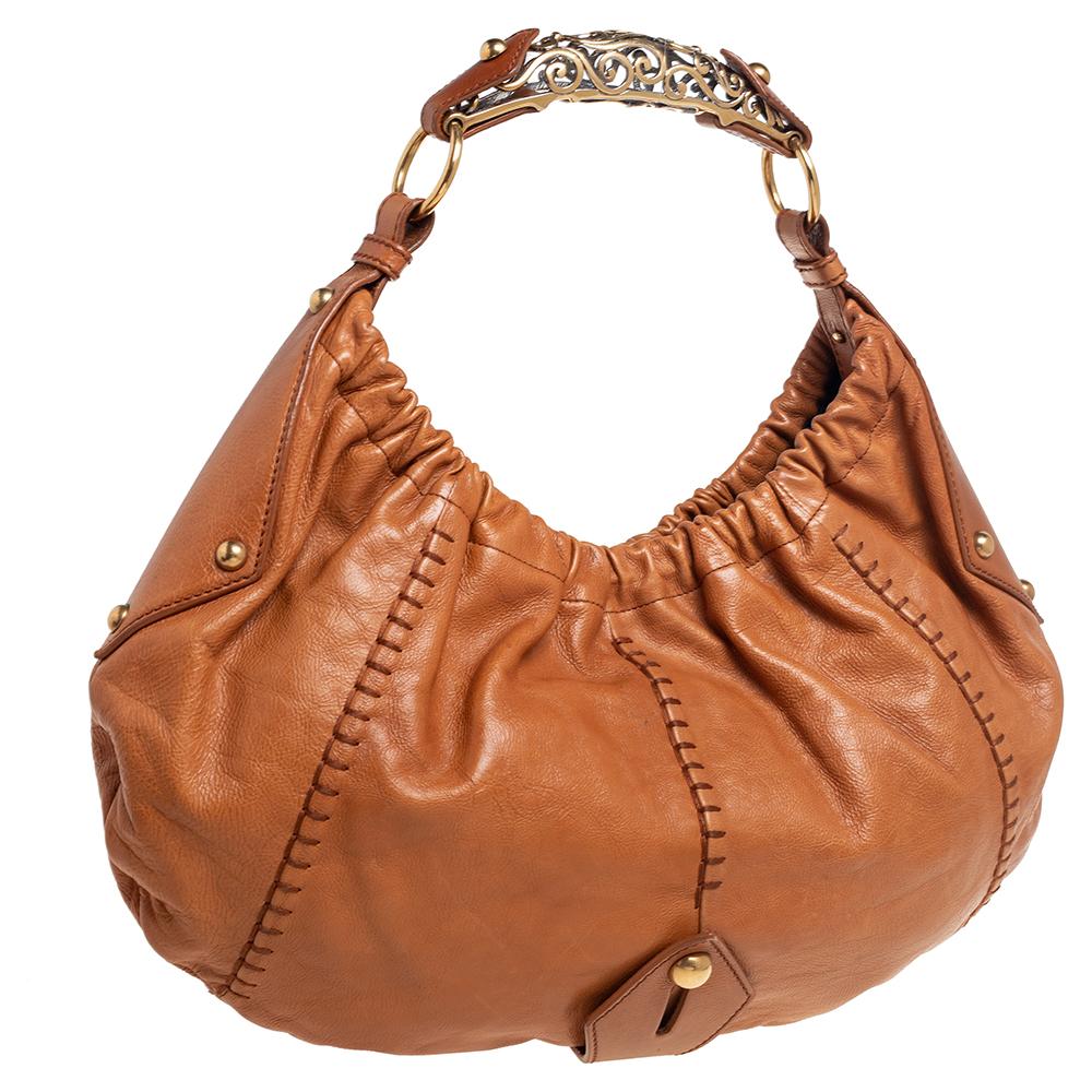 Brown Yves Saint Laurent Tan Leather Vincennes Mombasa Hobo