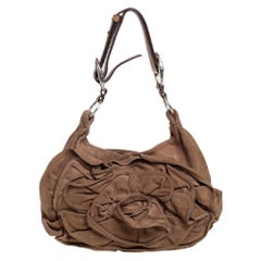 Yves Saint Laurent Tan Wildleder Nadja Rose Hobo