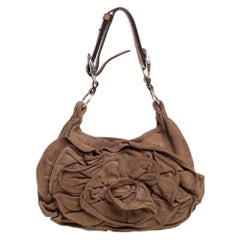 Yves Saint Laurent Tan Suede Nadja Rose Hobo