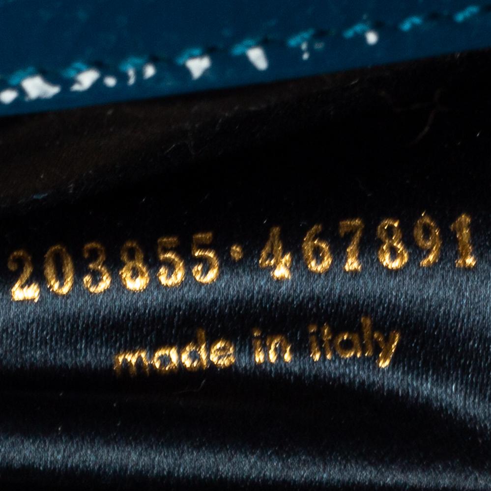 Women's Yves Saint Laurent Teal Blue Patent Leather Belle De Jour Flap Clutch