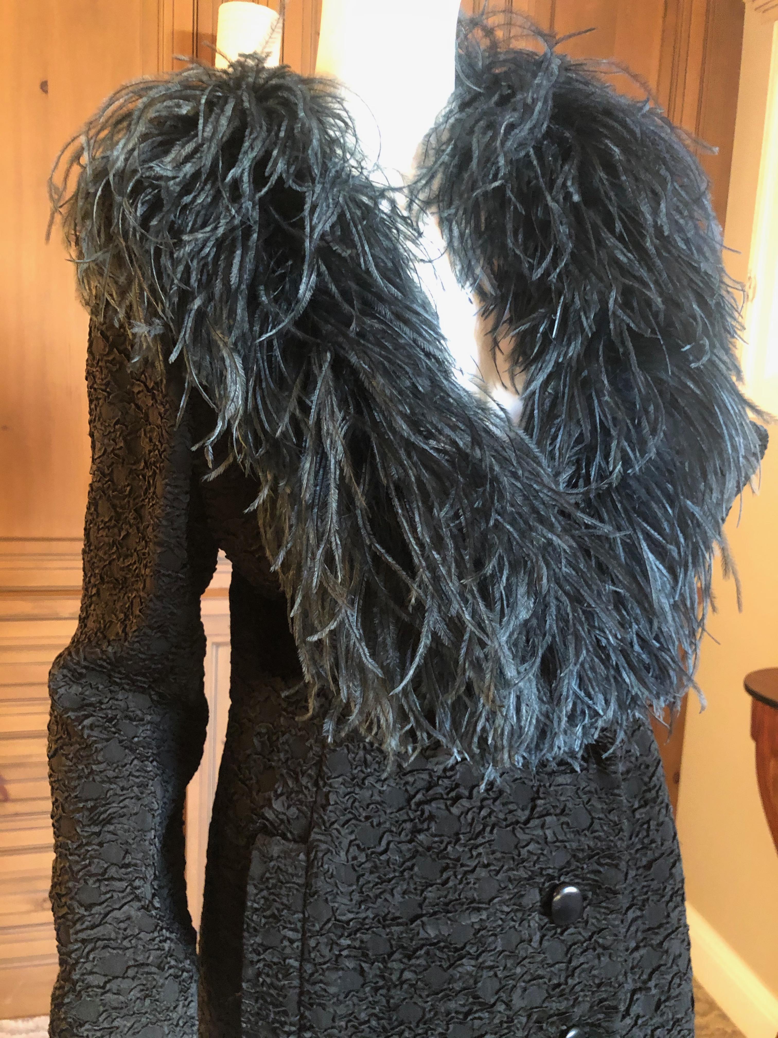 feather collar coat