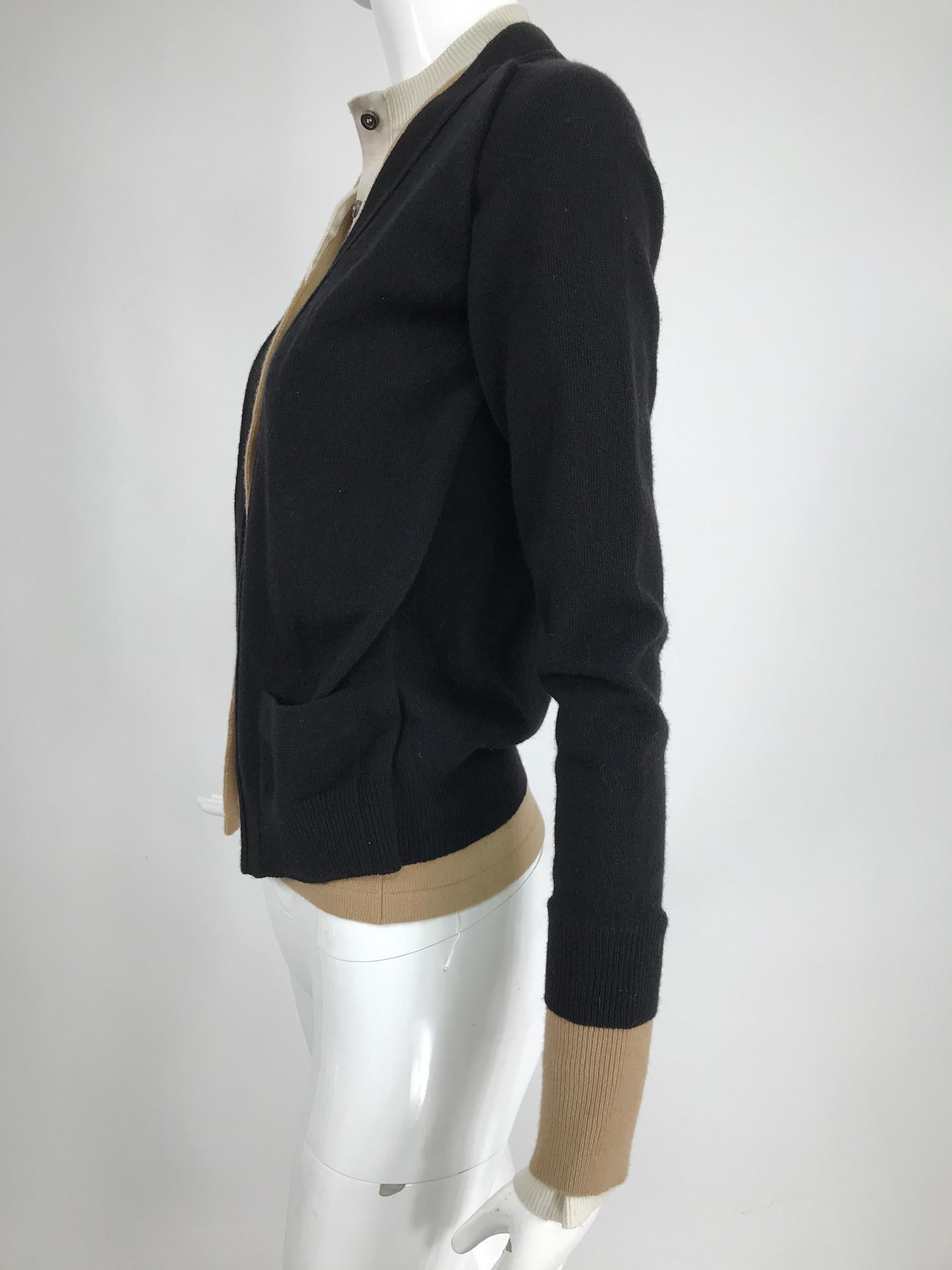 Black Yves Saint Laurent Three in one cropped cardigan Sweater 