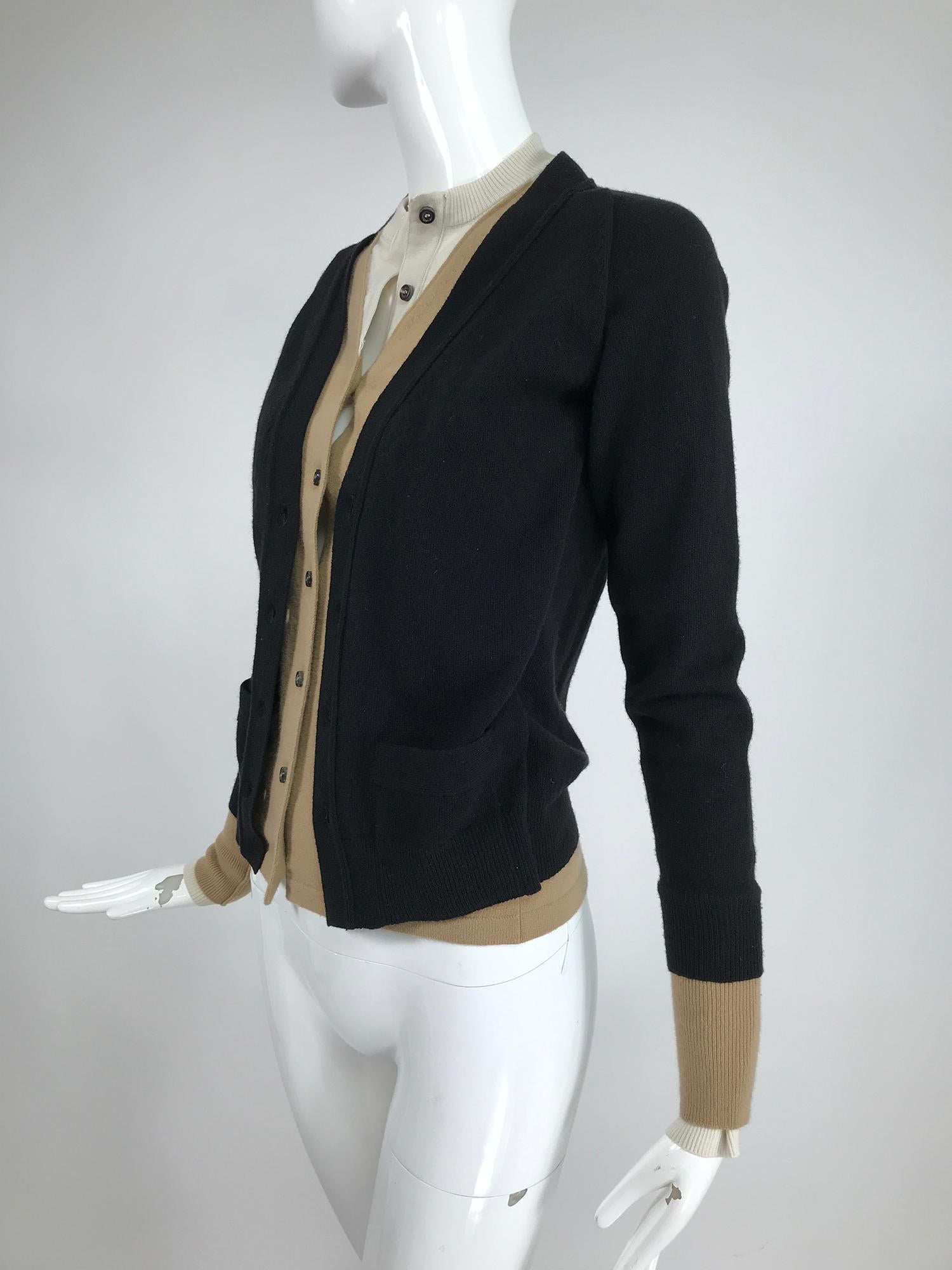 Yves Saint Laurent Three in one cropped cardigan Sweater  In Good Condition In West Palm Beach, FL