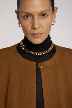 Yves Saint Laurent Tobacco Wool Cape 90s