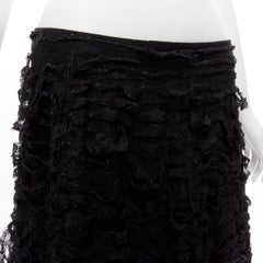 YVES SAINT LAURENT Tom Ford 2001 Vintage Runway black ribbon knit maxi skirt M