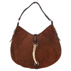 Yves Saint Laurent Tom Ford Era Brown Suede Mombasa Hobo Bag, 2000s