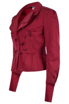 Yves Saint Laurent Tom Ford F/W 2004 Veste cintrée en satin rouge
