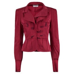 Yves Saint Laurent Tom Ford F/W 2004 Veste cintrée en satin rouge
