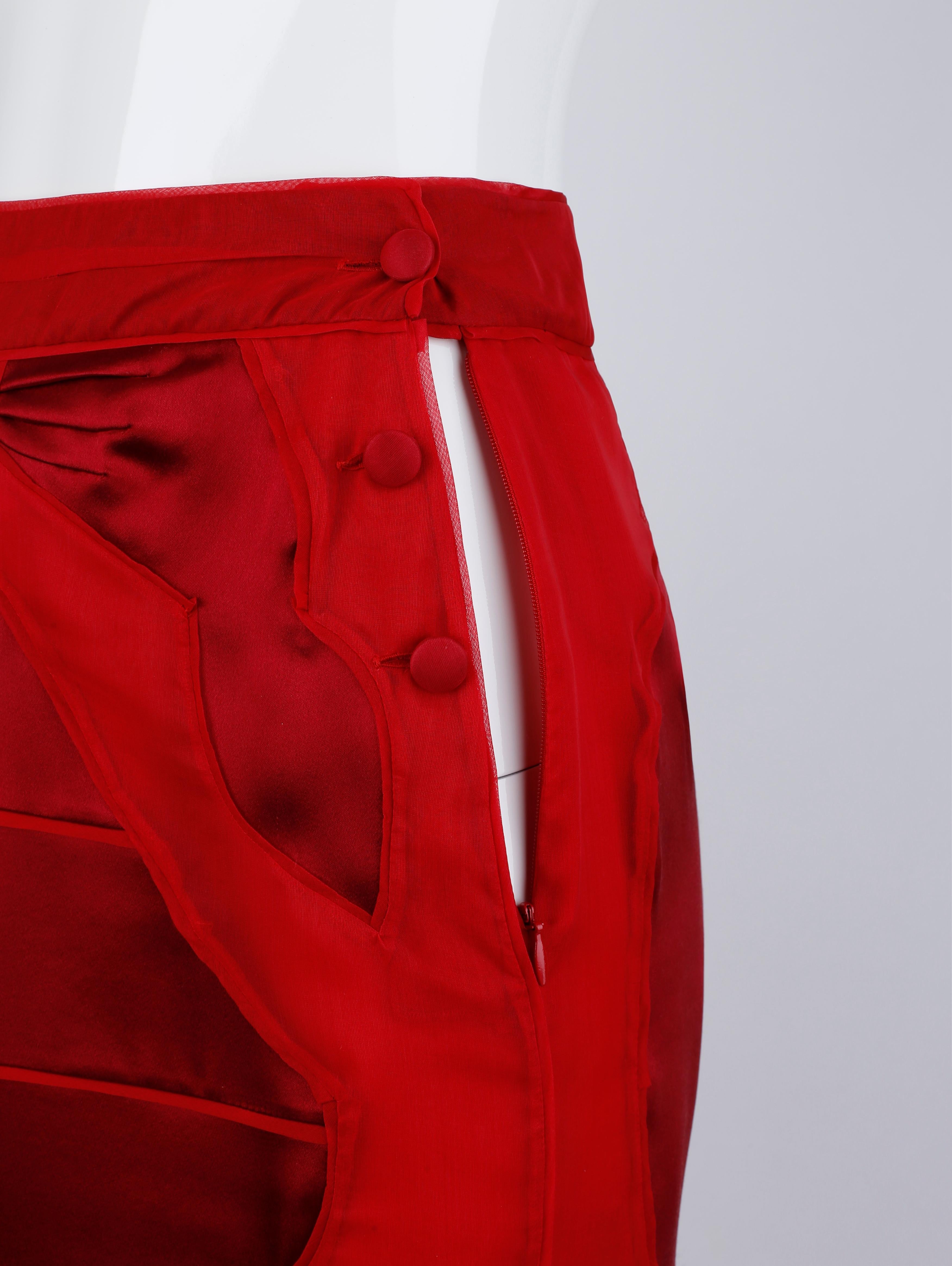 Yves Saint Laurent Tom Ford - Ensemble veste et jupe de soirée en soie rouge marron, automne-hiver 2004 en vente 8
