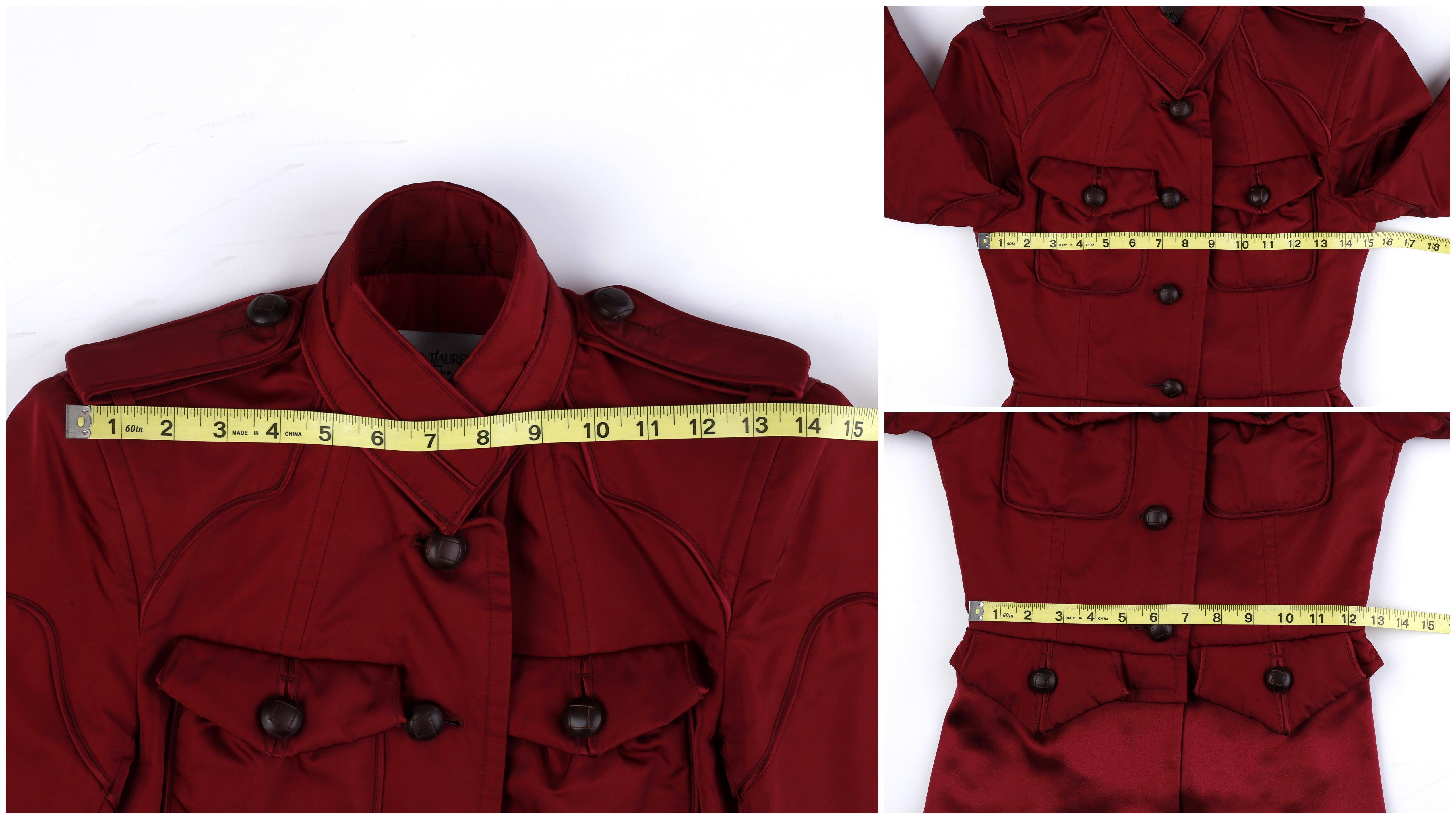 Yves Saint Laurent Tom Ford - Ensemble veste et jupe de soirée en soie rouge marron, automne-hiver 2004 en vente 9