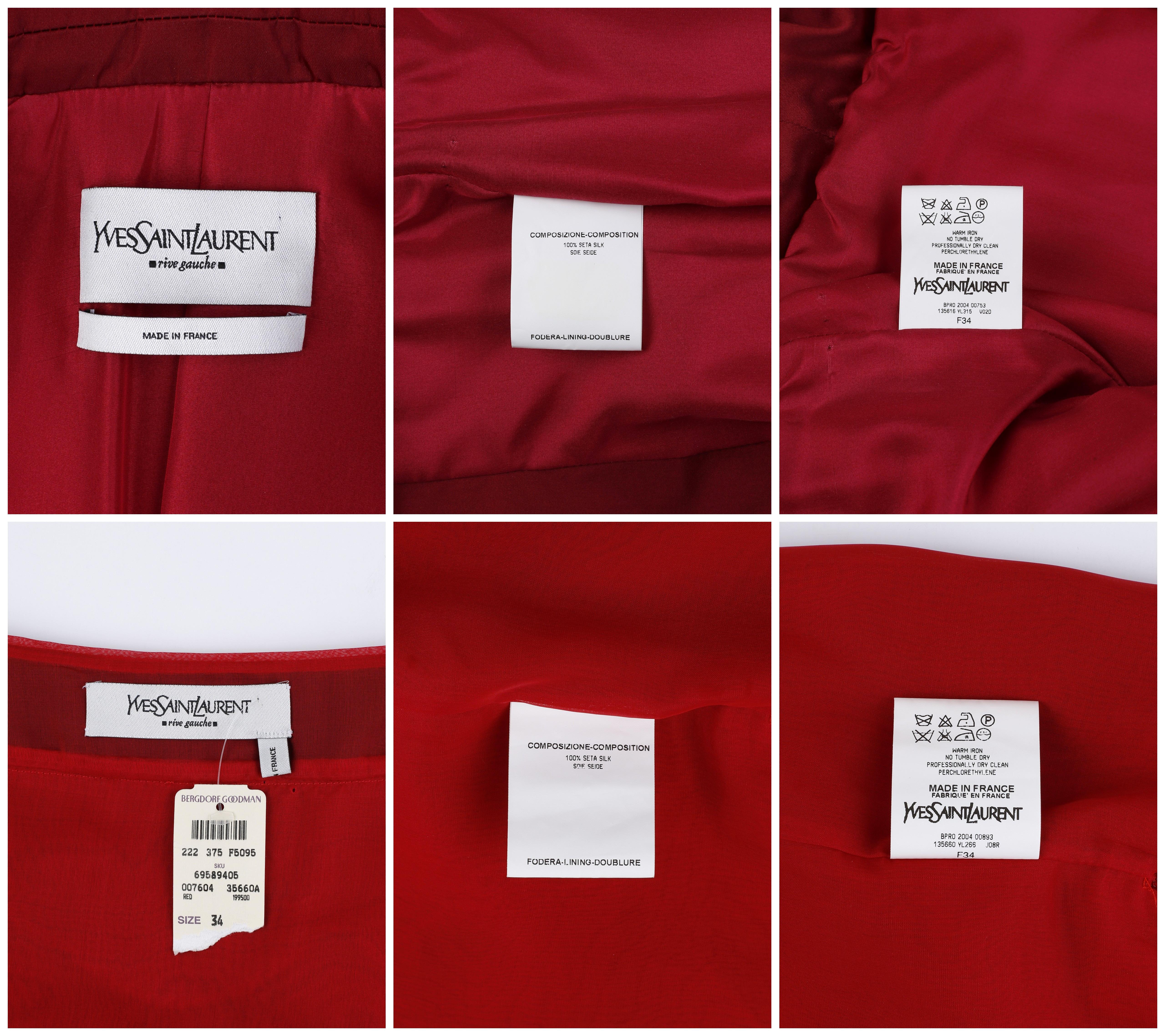 Yves Saint Laurent Tom Ford - Ensemble veste et jupe de soirée en soie rouge marron, automne-hiver 2004 en vente 12