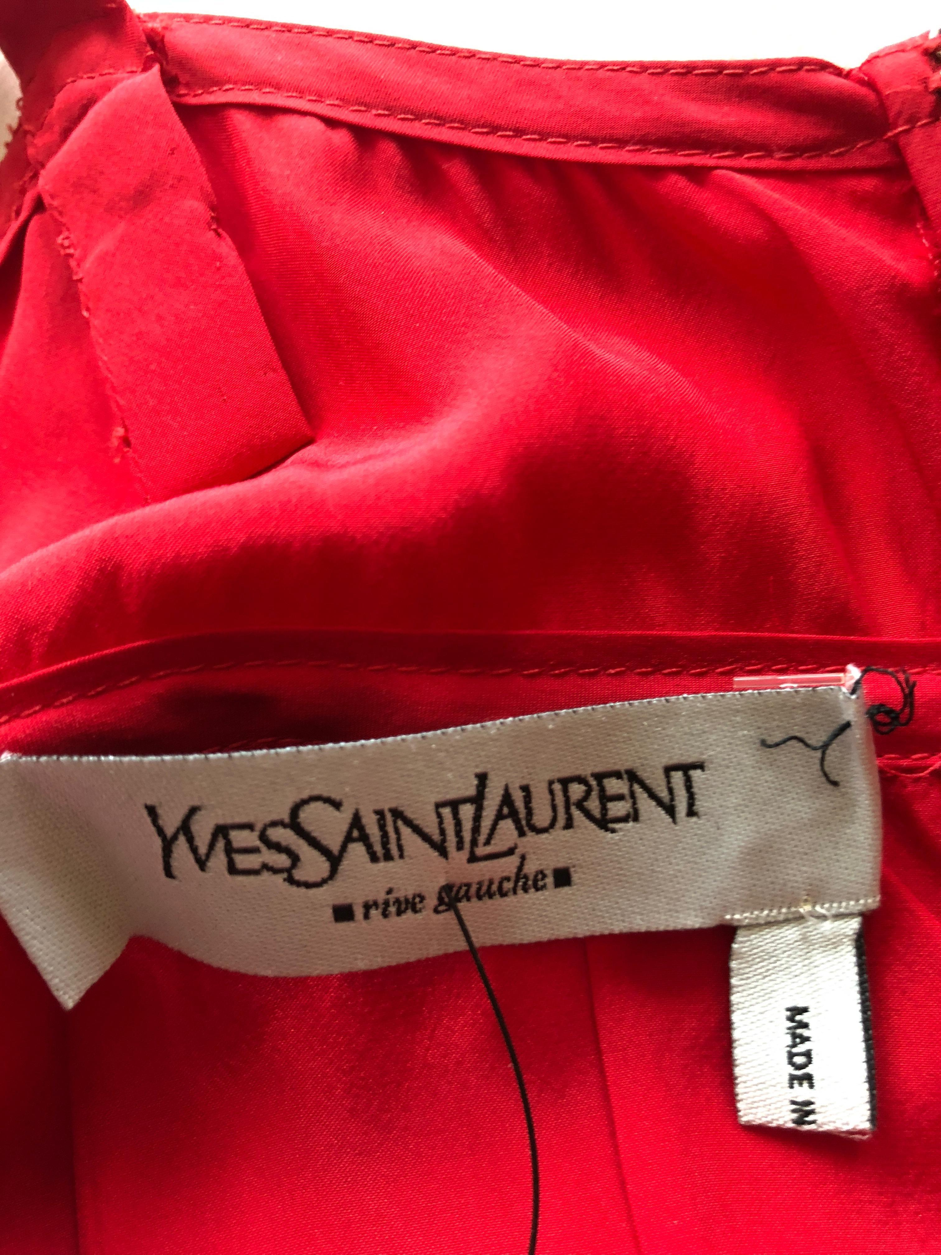 Yves Saint Laurent Tom Ford Fall 2003 Look 1 Red Ruffle Silk Dress For Sale 4