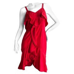 Yves Saint Laurent Tom Ford Fall 2003 Look 1 Red Ruffle Silk Dress