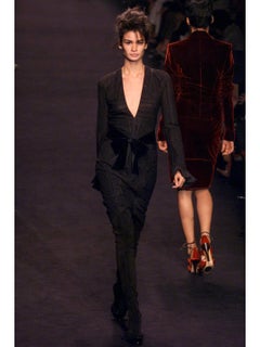 Yves Saint Laurent Tom Ford FW 2002 Runway Thigh High Suede Boots 36.5