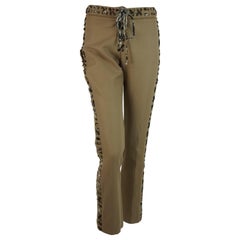 Yves Saint Laurent Tom Ford Khaki Leopard Lace Pants