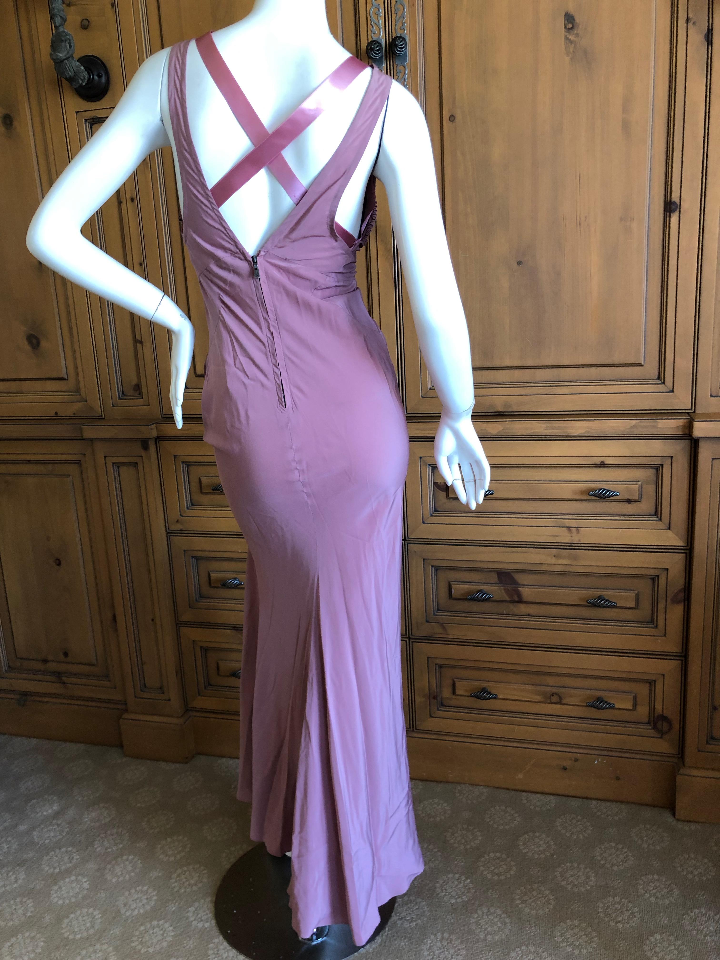 Yves Saint Laurent Tom Ford Mauve Pink Racer Back Evening Dress
No size tag, Small appx 36
Bust 36