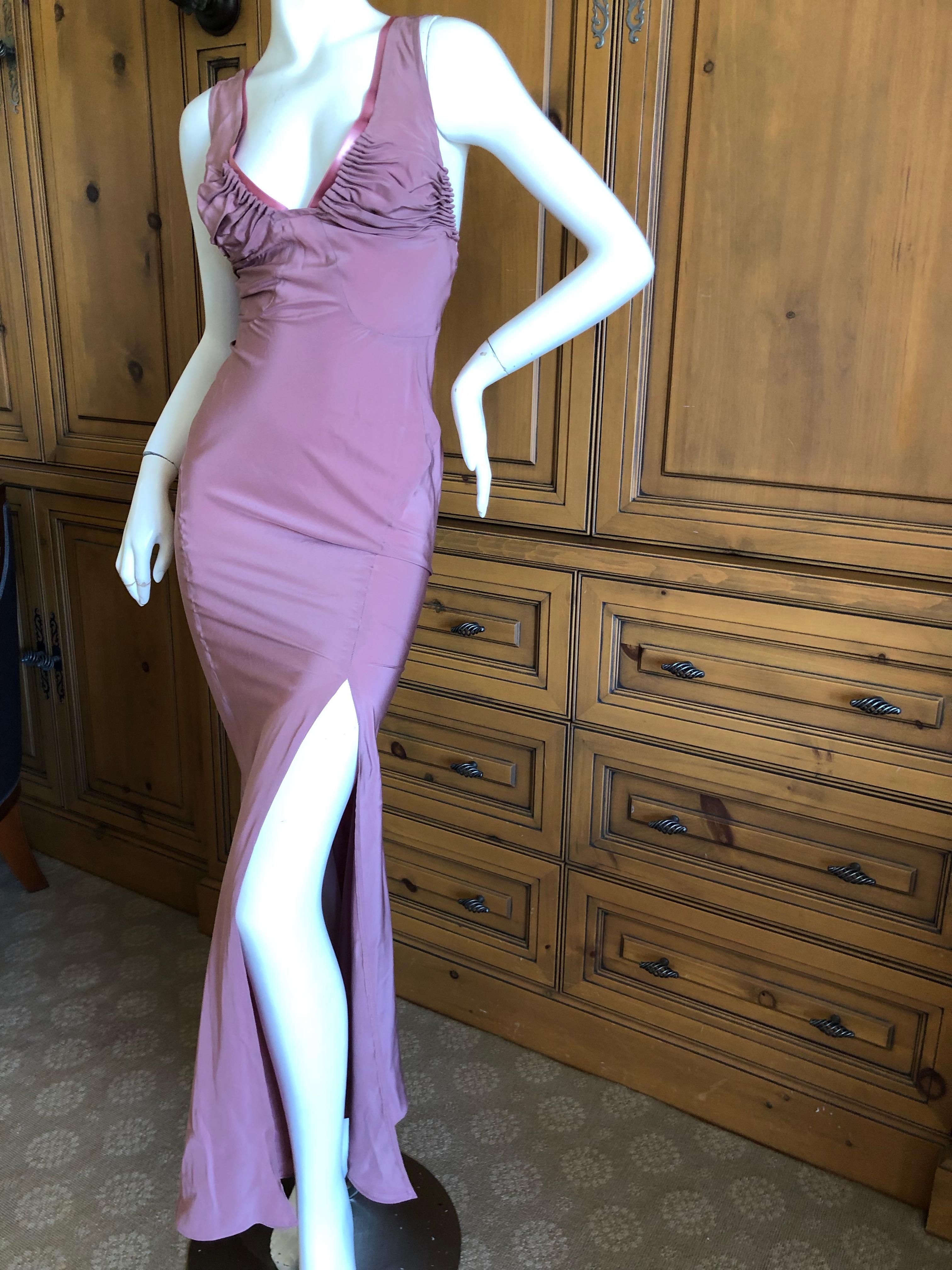 Yves Saint Laurent Tom Ford Mauve Pink Racer Back Evening Dress For Sale 3