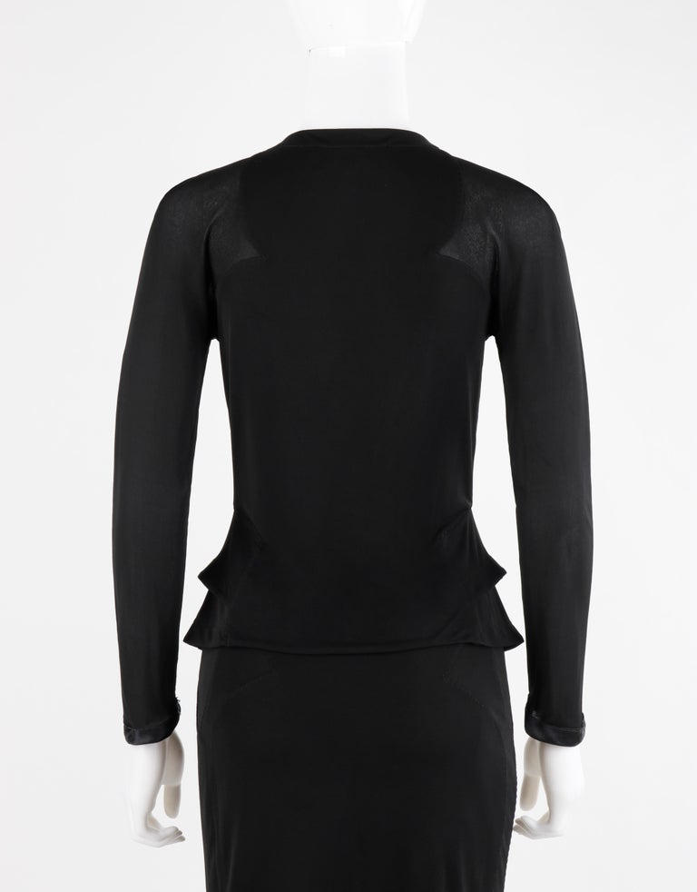Women's YVES SAINT LAURENT Tom Ford S/S 2003 2 Pc Black Top Skirt Dress Set YSL For Sale