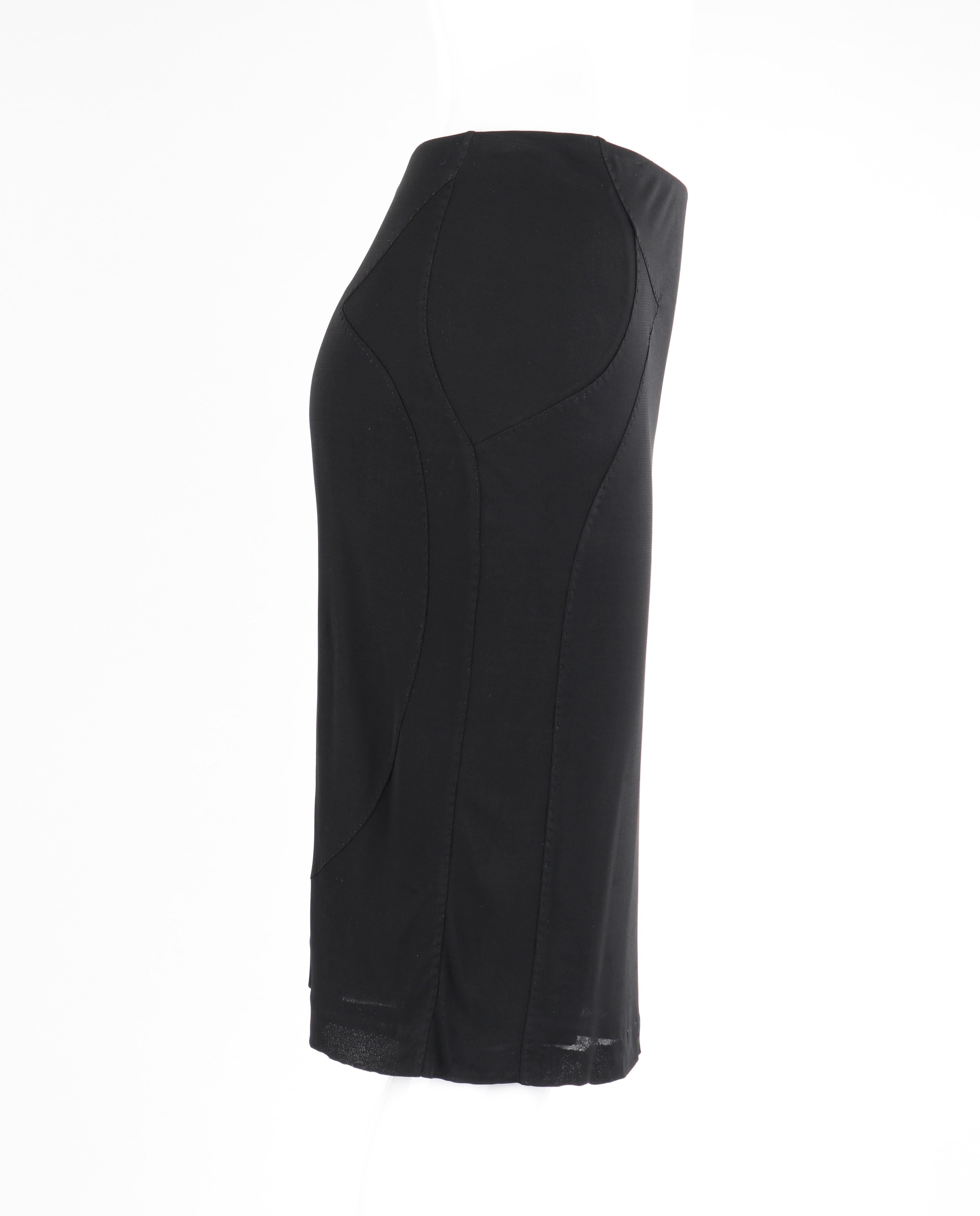 YVES SAINT LAURENT Tom Ford S/S 2003 2 Pc Black Top Skirt Dress Set YSL For Sale 1