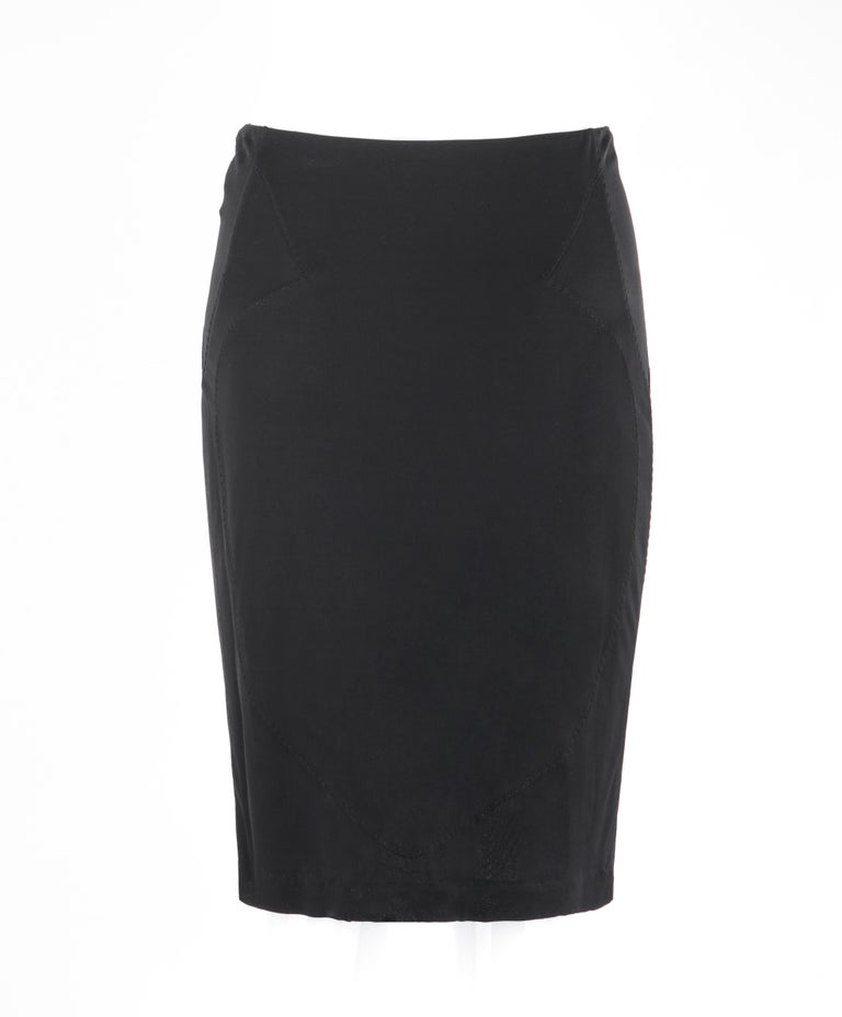 YVES SAINT LAURENT Tom Ford S/S 2003 2 Pc Black Top Skirt Dress Set YSL For Sale 4