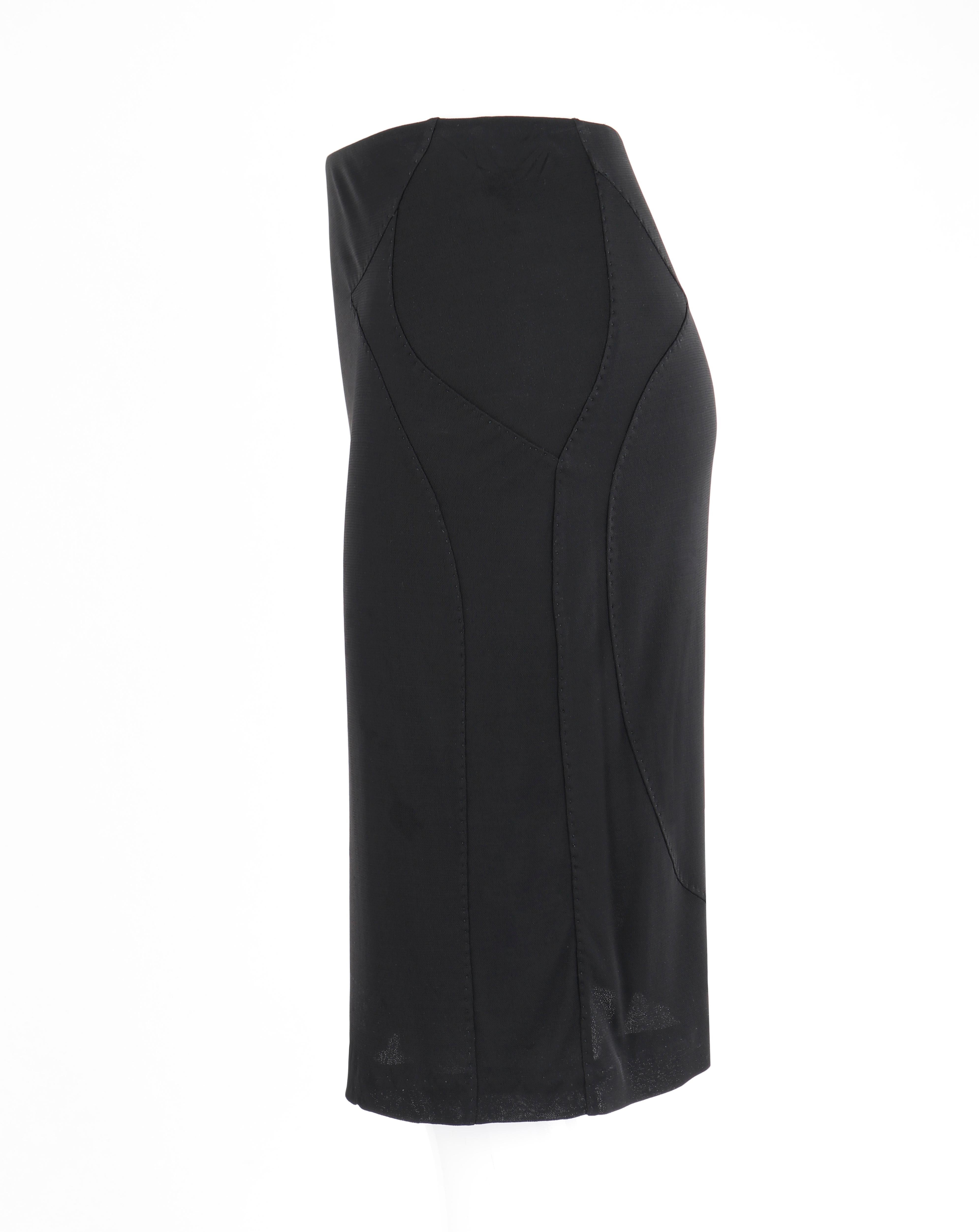 YVES SAINT LAURENT Tom Ford S/S 2003 2 Pc Black Top Skirt Dress Set YSL For Sale 3