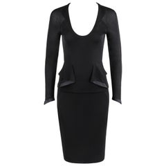 YVES SAINT LAURENT Tom Ford F/S 2003 2-tlg. schwarzes Top-Rock-Kleid-Set YSL