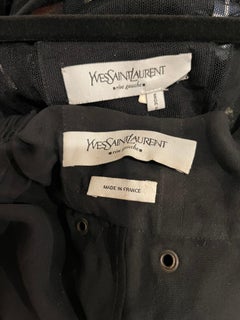 Yves Saint Laurent Tom Ford Spring 2002 Runway Black Silk Vest Top + Skirt YSL