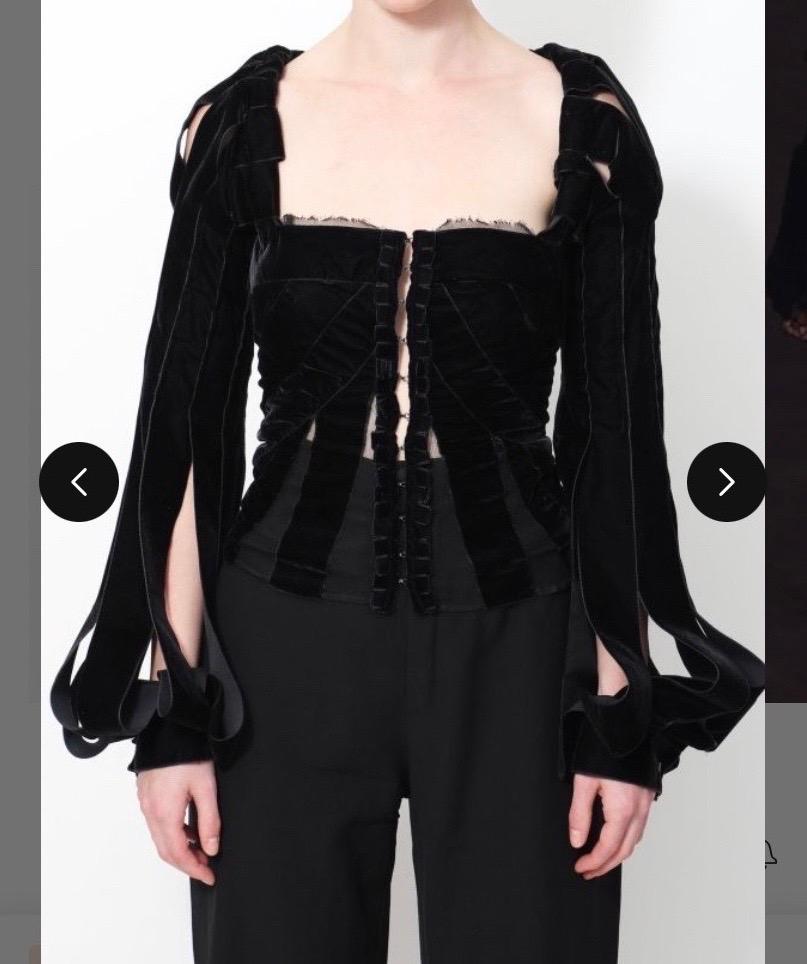 Black Yves Saint Laurent Tom Ford Velvet corset 2002 FW