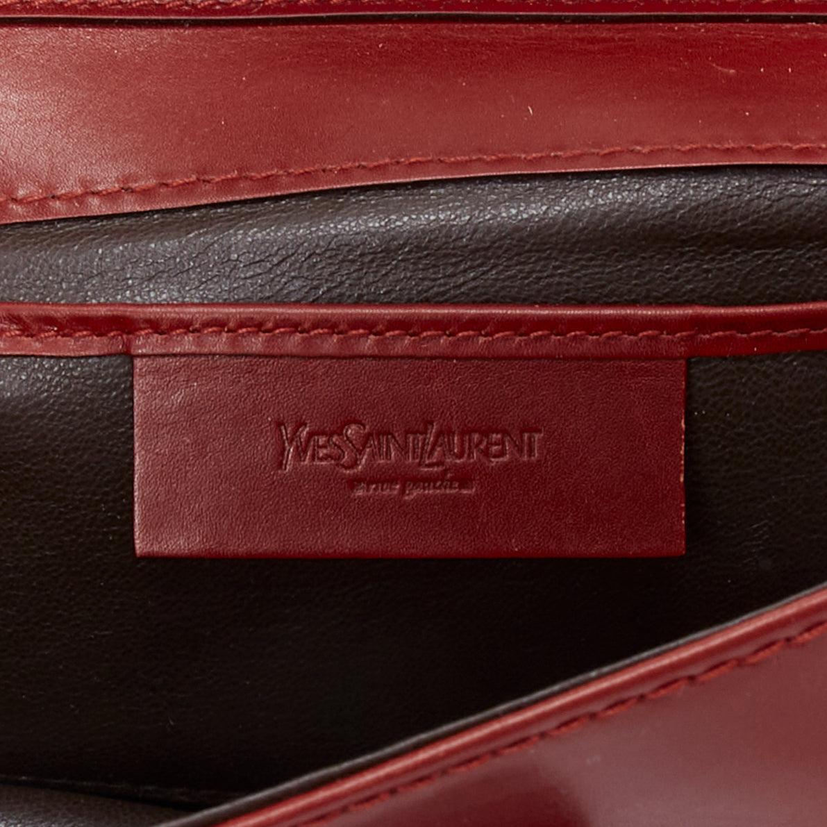 YVES SAINT LAURENT Tom Ford Vintage red calfskin woven applique shoulder bag 7