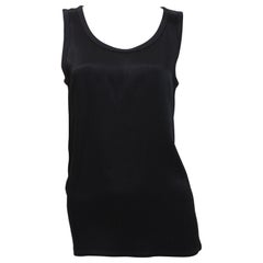Yves Saint Laurent Top Satin Noir Camisole sans manche Vintage 90s Taille 34