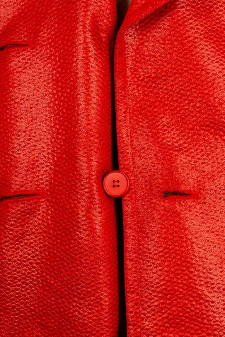 Women's Yves Saint Laurent Trench Red Coat, Size 36FR