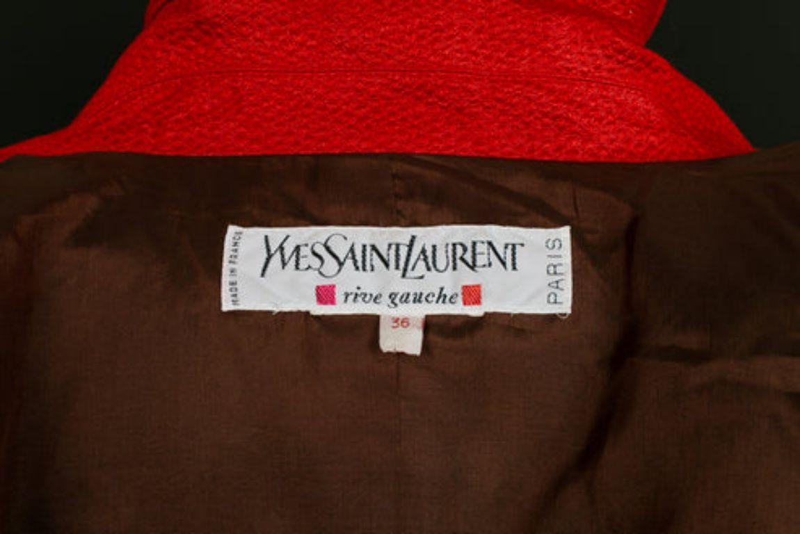 Yves Saint Laurent Trench Red Coat, Size 36FR 1