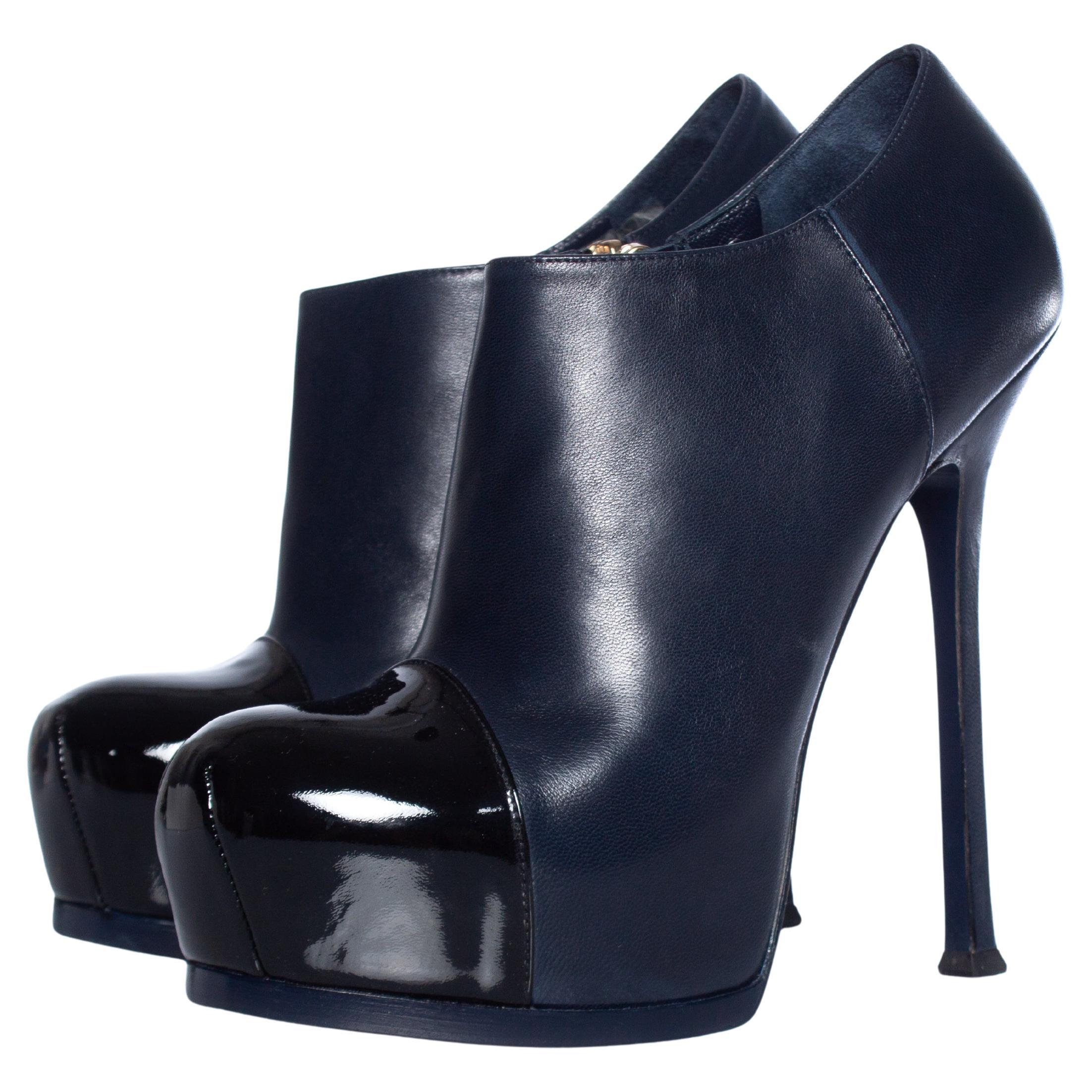 Yves Saint Laurent, bottines Tribute en bleu en vente