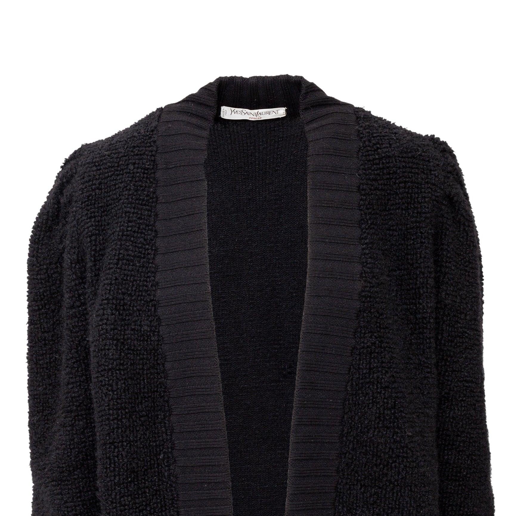 Black Yves Saint Laurent Tricot Cardigan - '90s For Sale