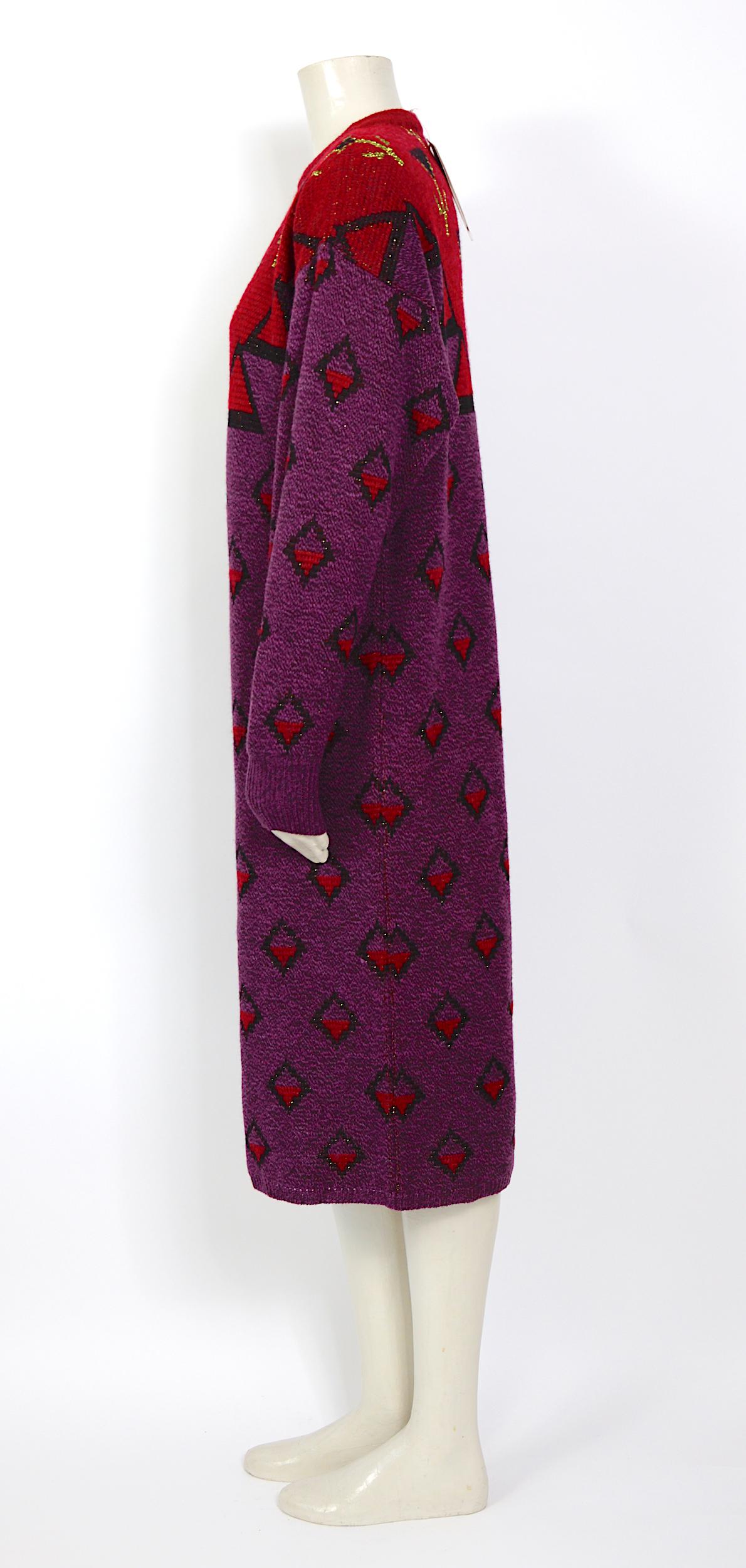 Yves Saint Laurent Trikot Vintage 1970er Wolle Mohair Pullover Kleid (Schwarz) im Angebot