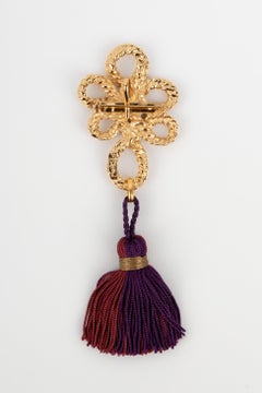 Yves Saint Laurent Trimmings Brooch / Pendant in Gold-Plated Metal