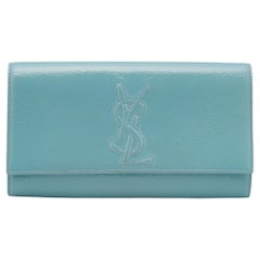 Yves Saint Laurent Turquoise Patent Leather Belle De Jour Flap Clutch