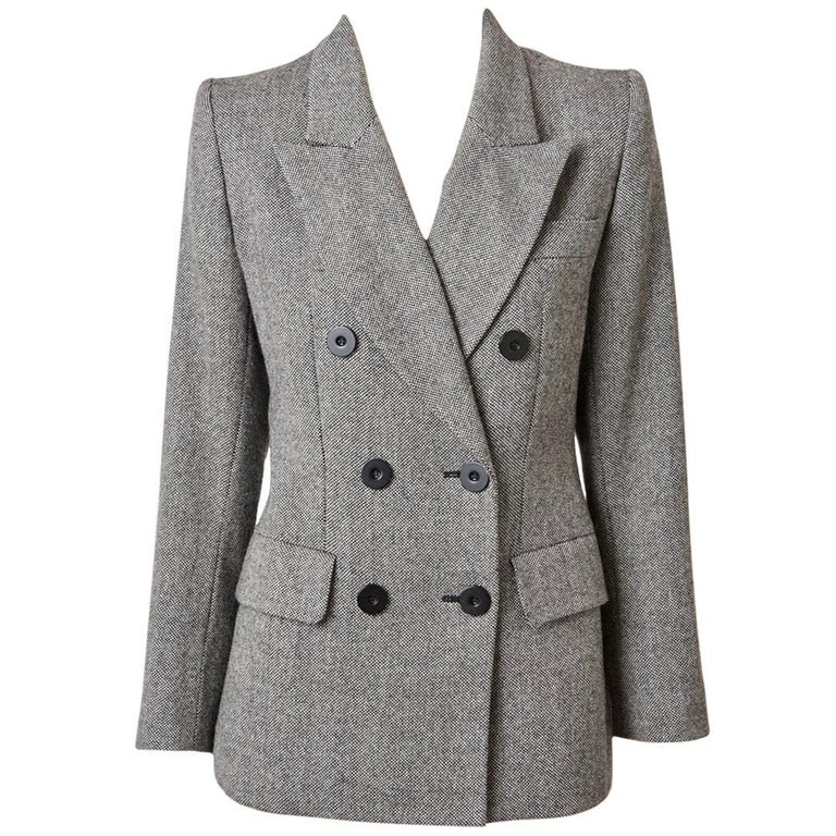 Yves Saint Laurent Tweed Double Breasted Blazer at 1stDibs
