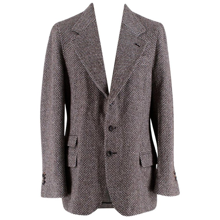 Yves Saint Laurent Tweed Tailored Jacket - Size IT 50R For Sale at ...