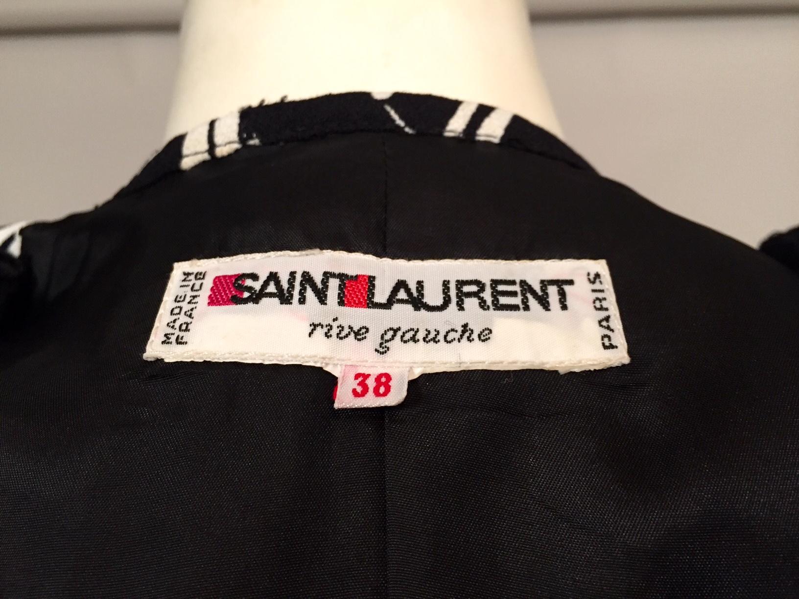 Yves Saint Laurent Two Piece Dress Music Notes Black and White Print 4