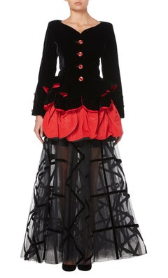 Yves Saint Laurent, two-piece flared skirt set, circa 1996