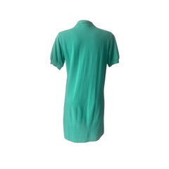 Yves Saint Laurent Variation Vintage Green Cotton Polo Dress with Logo Buttons