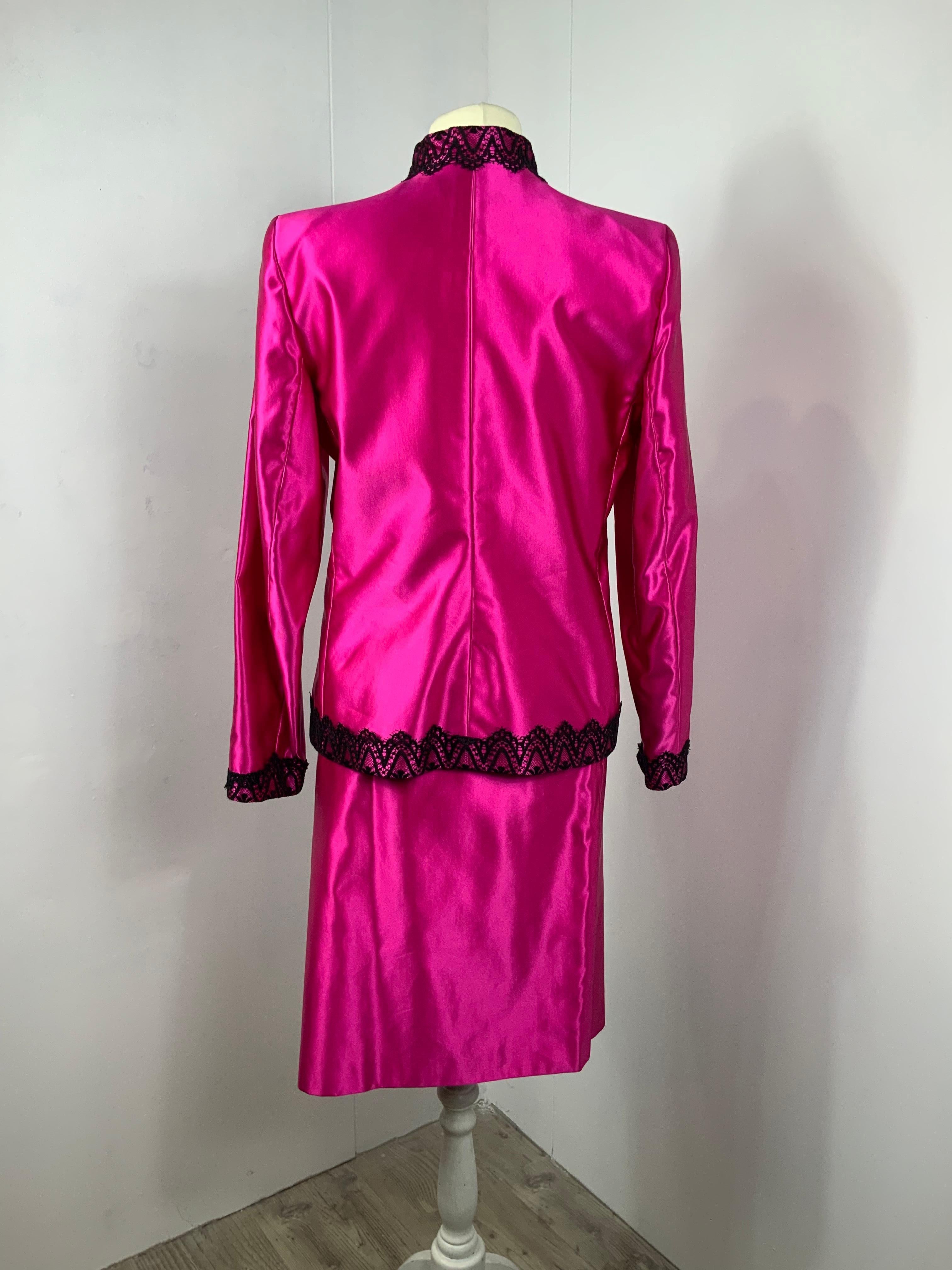Red Yves Saint Laurent Variation Fucsia tailleur  For Sale