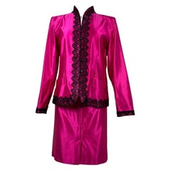 Vintage Yves Saint Laurent Variation Fucsia tailleur