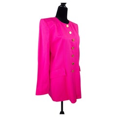 Yves Saint Laurent Variation rosa lange Jacke mit goldenen Knöpfen, Jahr 1999