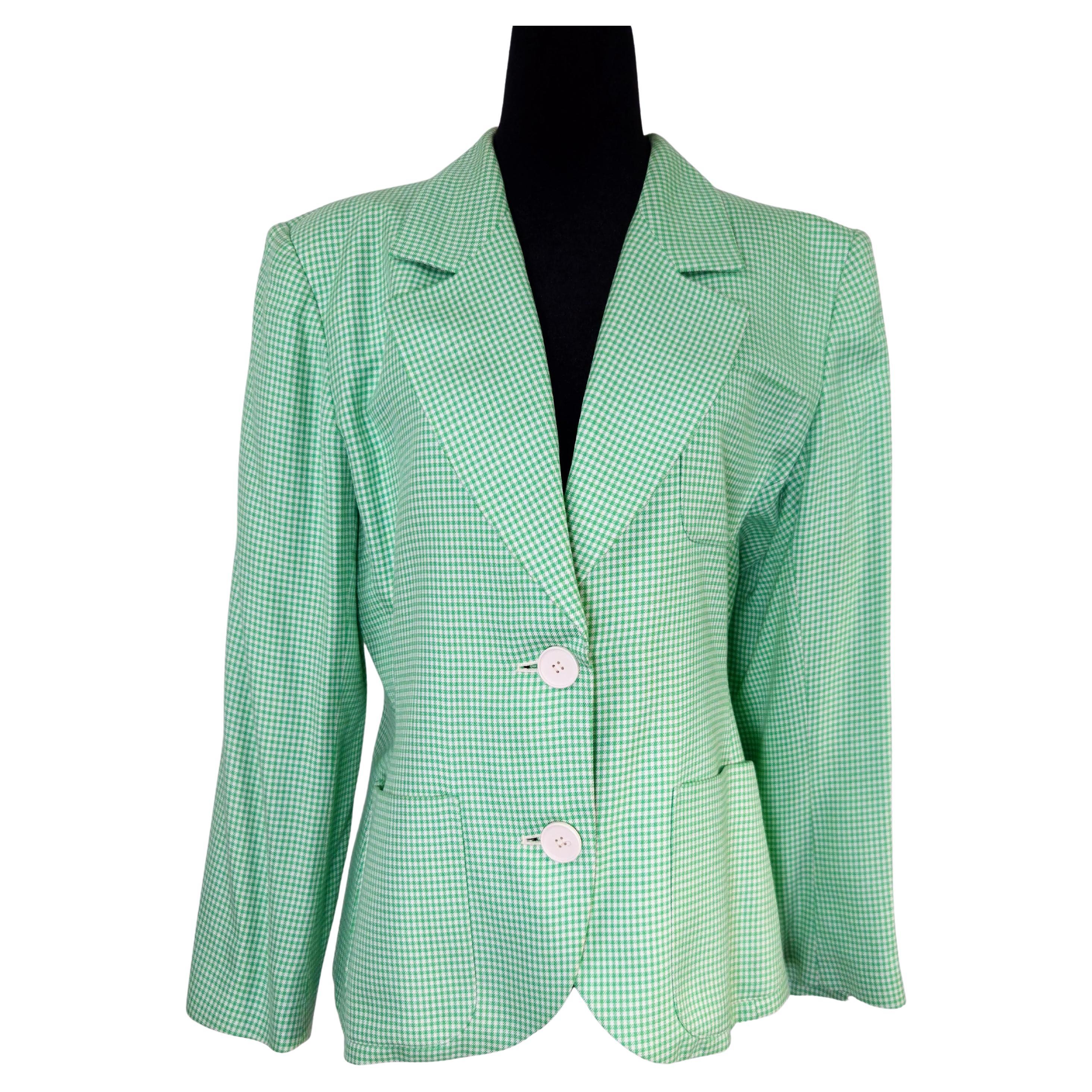 Yves Saint Laurent Variation green vichy jacket 1990s