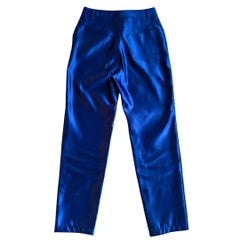 Yves Saint Laurent Variation Royal Blue Satin Pants - Spring/Summer 1997